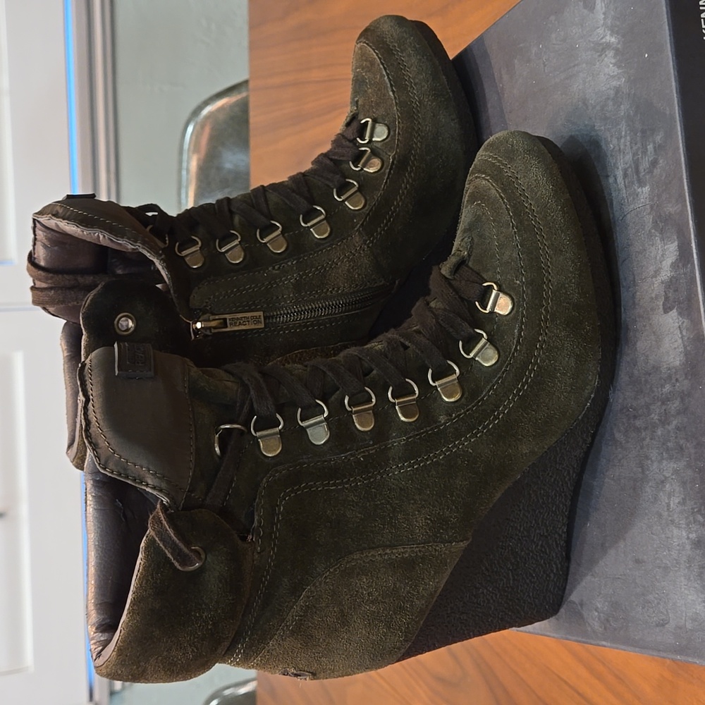 Lace Up Wedge Boots